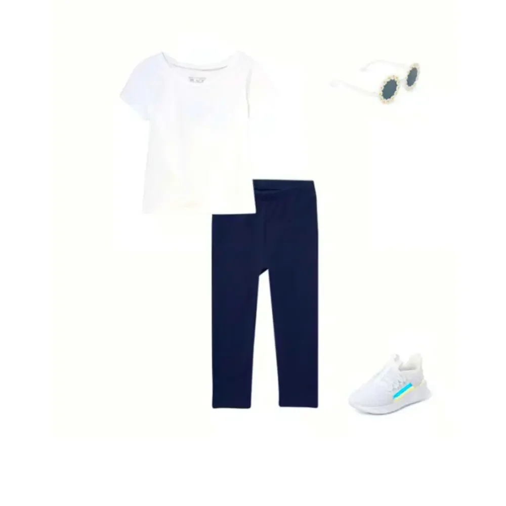 The Children's Place Girls White Short Sleeve T-Shirt XS